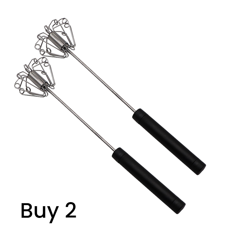 Semi-automatic stainless steel hand whisk